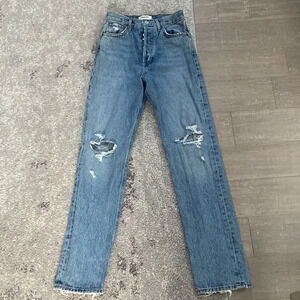 Agolde Blue Straight Leg Jeans